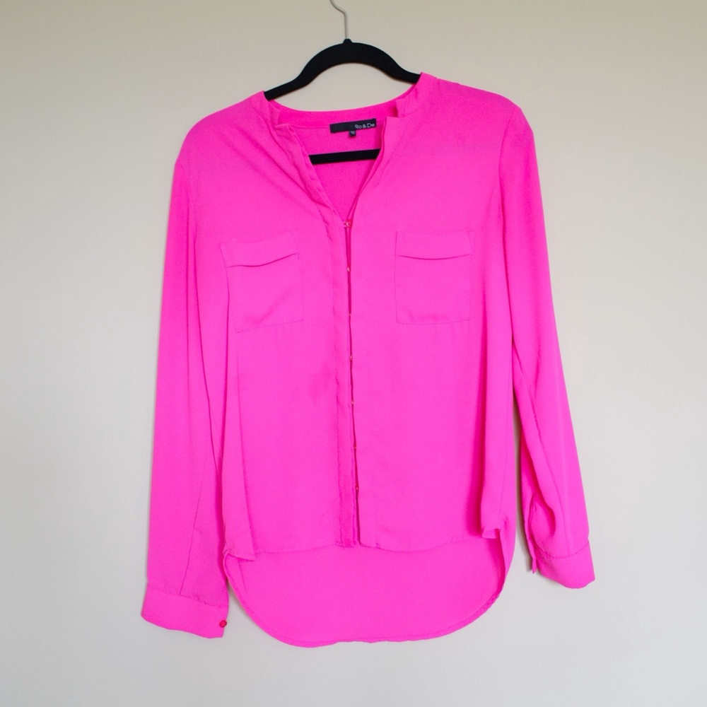 Women’s XS hot pink button up shirt